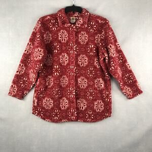 North West Blue Sherpa Jacket Women's Size Small Snowflake  Red